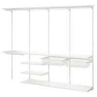 BOAXEL wardrobe combination, white, 245x40x201 cm