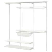 BOAXEL wardrobe combination, white, 187x40x201 cm