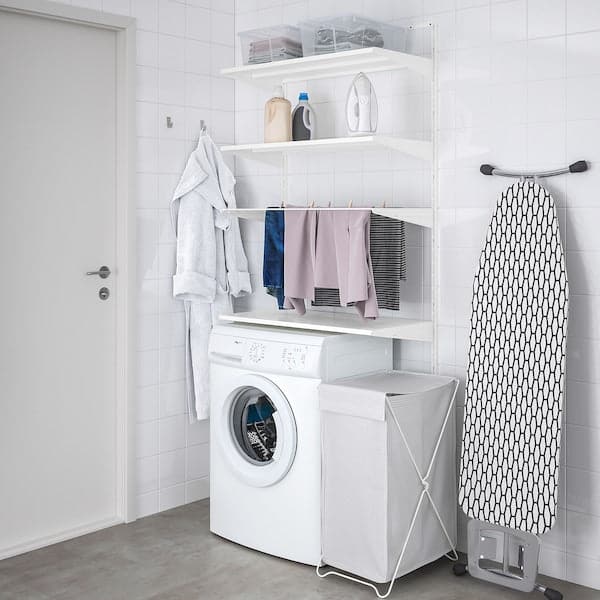 Ikea BOAXEL - Laundry combination, white/metal, 82x40x201 cm