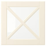 BODBYN glass door with crossbar, off-white, 40x40 cm
