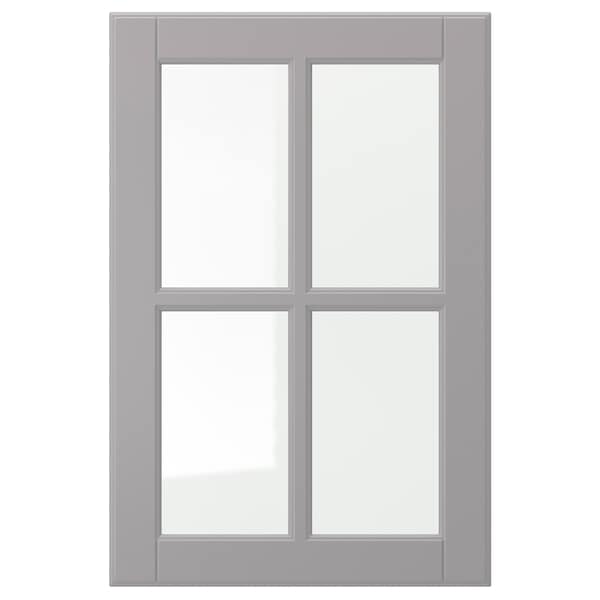 BODBYN glass door, grey, 40x60 cm