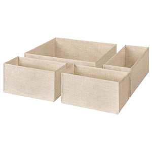 Ikea BOLLÖSUND - Drawer organisers, set of 4, beige