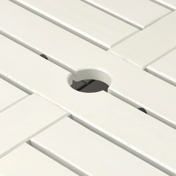 Ikea BONDHOLMEN - Table, outdoor, white/beige, 235x90 cm