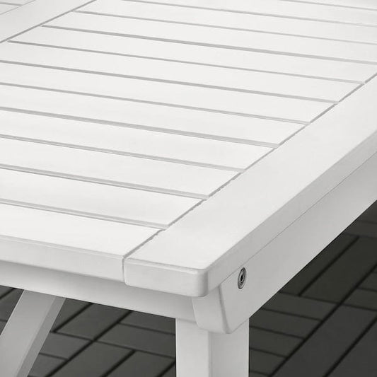 Ikea BONDHOLMEN - Table, outdoor, white/beige, 235x90 cm