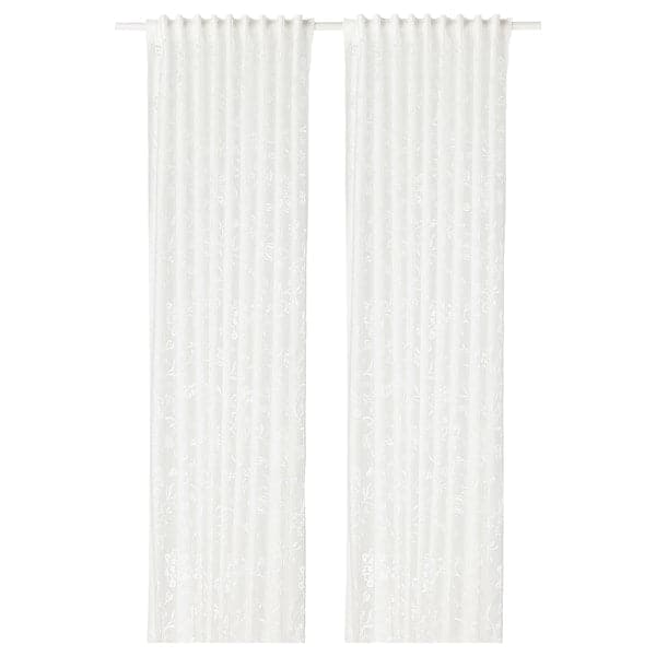 BORGHILD Thin curtains, 1 pair - white 145x300 cm , 145x300 cm - best price from Maltashopper.com 60291299
