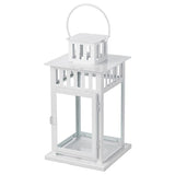 BORRBY lantern for block candle, in/outdoor white, 28 cm