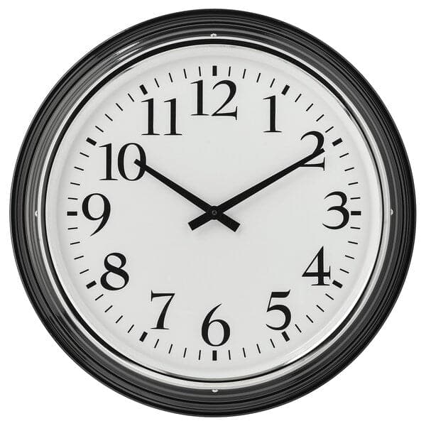 TJALLA Wall clock, low-voltage/black, 28 cm (11) - IKEA