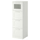 BRIMNES chest of 4 drawers, white/frosted glass, 39x124 cm