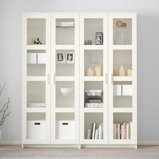 Ikea BRIMNES Combination with glass doors - white 160x35x190 cm , 160x35x190 cm