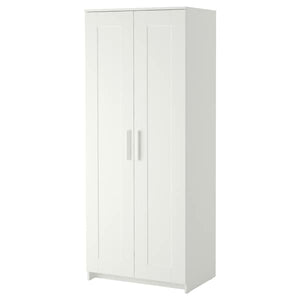 BRIMNES - Wardrobe with 2 doors, white, 78x190 cm - best price from Maltashopper.com 40400478