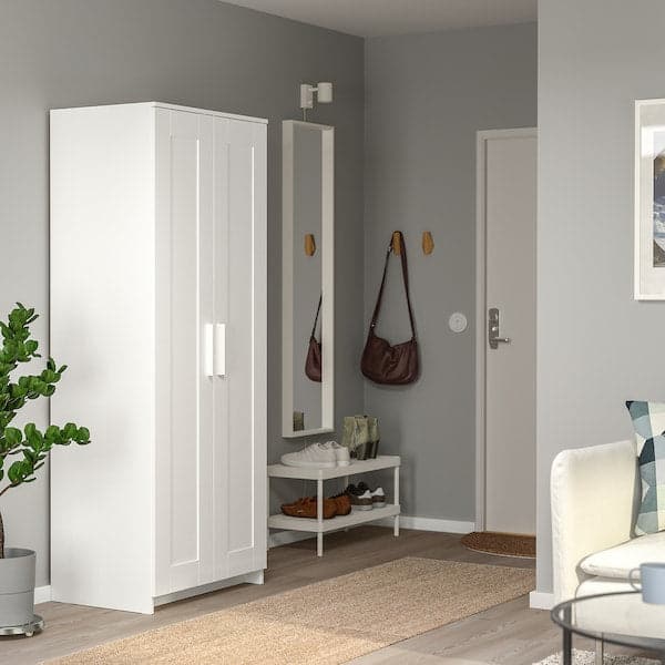 Ikea BRIMNES - Wardrobe with 2 doors, white, 78x190 cm