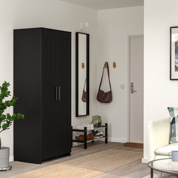 Ikea BRIMNES 2-door wardrobe - black 78x190 cm , 78x190 cm