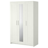 BRIMNES wardrobe with 3 doors, white, 117x50x190 cm