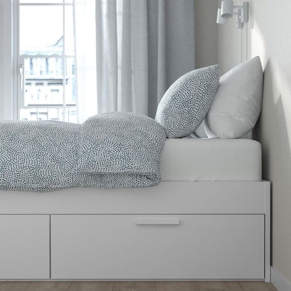 Ikea BRIMNES Bed frame with drawers - white/Lönset 140x200 cm , 140x200 cm