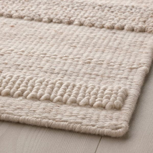 Ikea BRÖNDEN - Rug, low pile, handmade beige, 170x240 cm