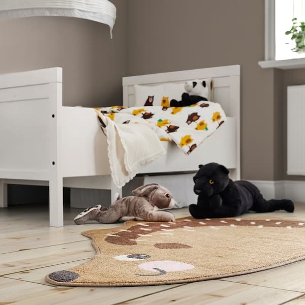 Ikea BRUMMIG - Rug, hedgehog shaped/brown, 94x150 cm