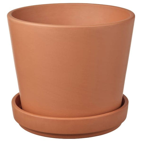 BRUNBÄR - Plant pot with saucer, outdoor terracotta, 15 cm