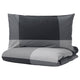 BRUNKRISSLA duvet cover and pillowcase, black, 150x200/50x80 cm