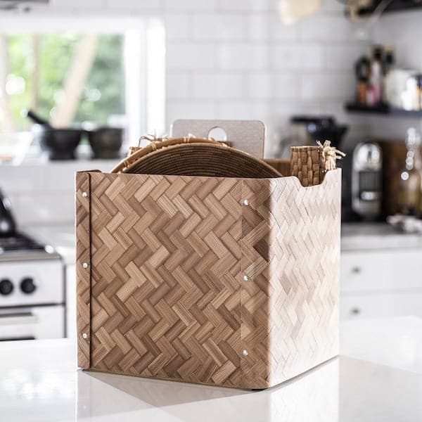 BULLIG - Box, bamboo/brown, 32x35x33 cm - best price from Maltashopper.com 30474592