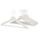 BUMERANG hanger, white, 43 cm, 8 pack