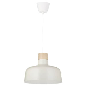 Ikea BUNKEFLO - Pendant lamp, white/birch, 36 cm