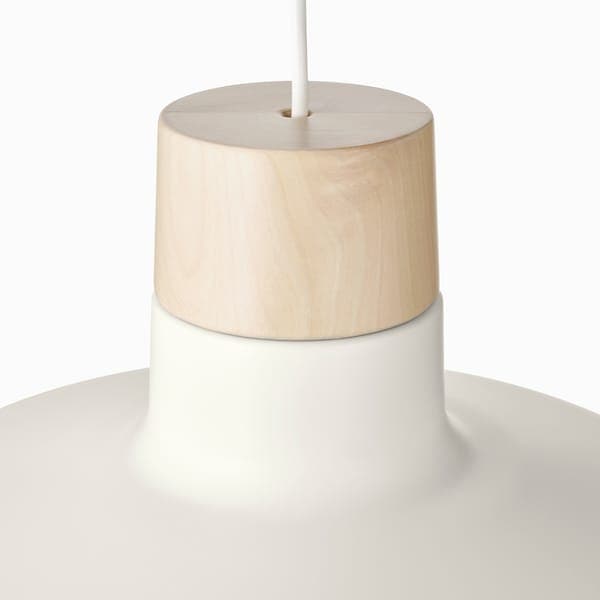 Ikea BUNKEFLO - Pendant lamp, white/birch, 36 cm