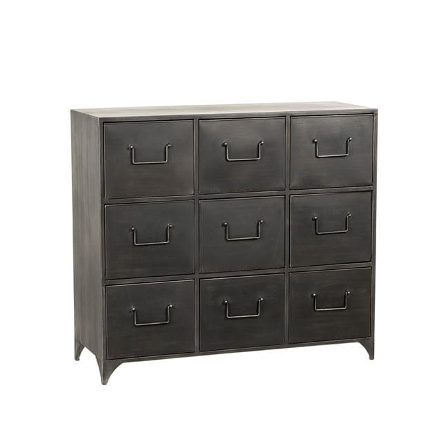 PHARMA Black chest of drawers H 80 x W 34 x D 90 cm - best price from Maltashopper.com CS617869