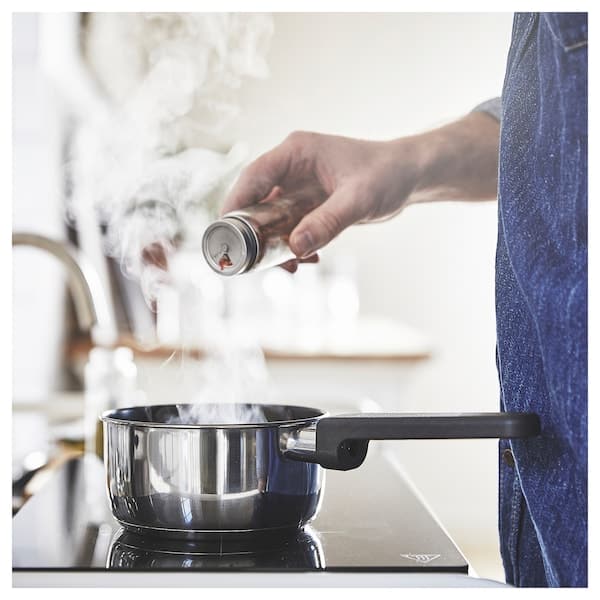 Ikea CITRONHAJ - Salt and pepper shakers, clear glass/stainless steel, 12 cm