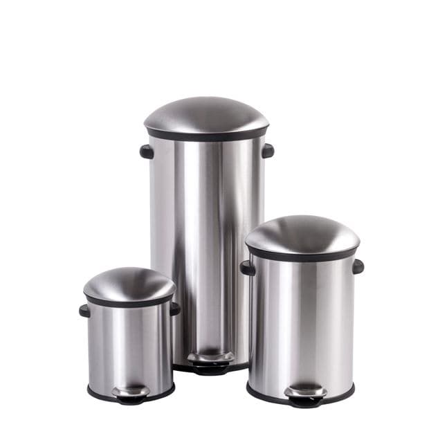 Casa ELEGANCE 5L silver pedal bin, H 30 x W 22,6 x D 27 cm