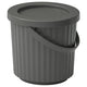 DAMMÄNG bin with lid, dark grey, 8 l