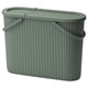 DAMMÄNG bin with lid, grey-green, 48 l