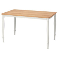 DANDERYD dining table, oak veneer/white, 130x80 cm