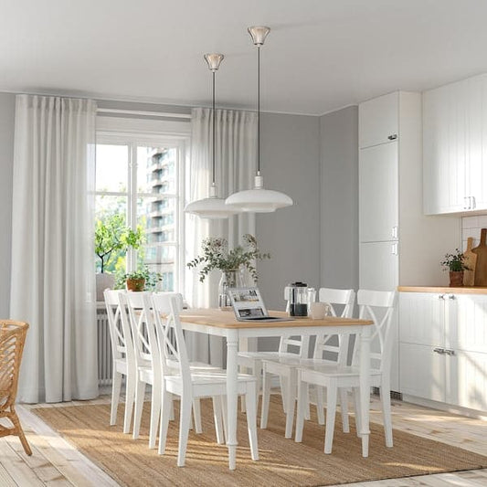 Ikea DANDERYD Table, oak veneer / white,180x90 cm