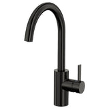 DELSJÖN kitchen mixer tap, brushed black metal