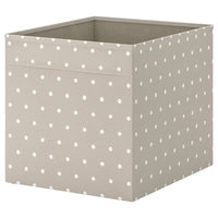 DRÖNA box, beige/dotted, 33x38x33 cm