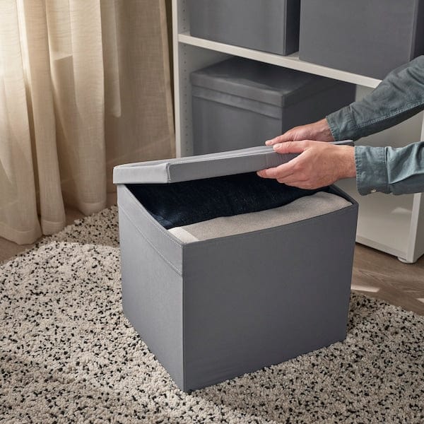 Ikea DRÖNA - Lid, dark grey textile, 39x34 cm