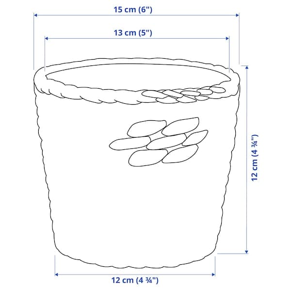 DRUVFLÄDER - Plant pot, water hyacinth/grey, 12 cm - best price from Maltashopper.com 80241816
