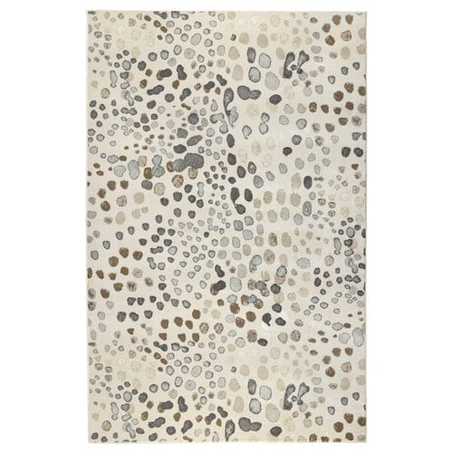 DUBBELFIL - Carpet, short pile, polka dot/beige pattern, , 200x300 cm