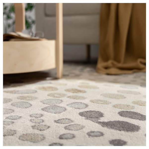 DUBBELFIL - Carpet, short pile, polka dot/beige pattern, , 200x300 cm - best price from Maltashopper.com 50565888