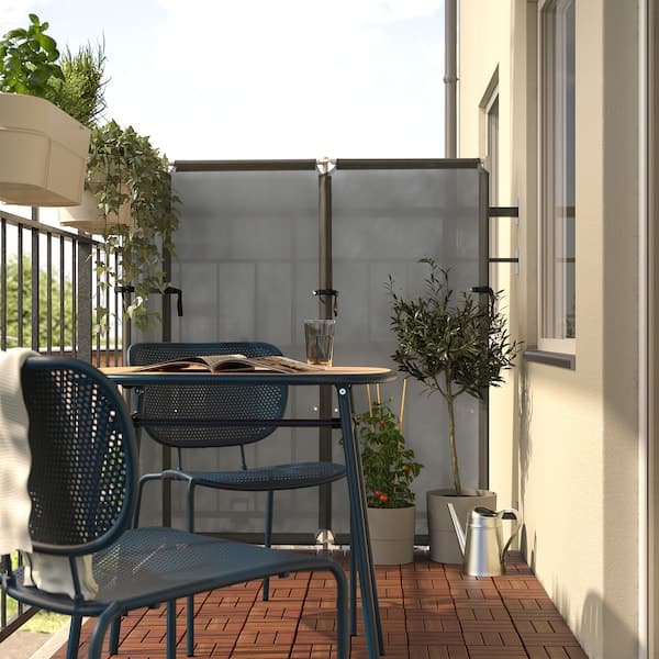 Ikea DUVSKÄR - Table, outdoor, black-blue/eucalyptus, 76x63 cm