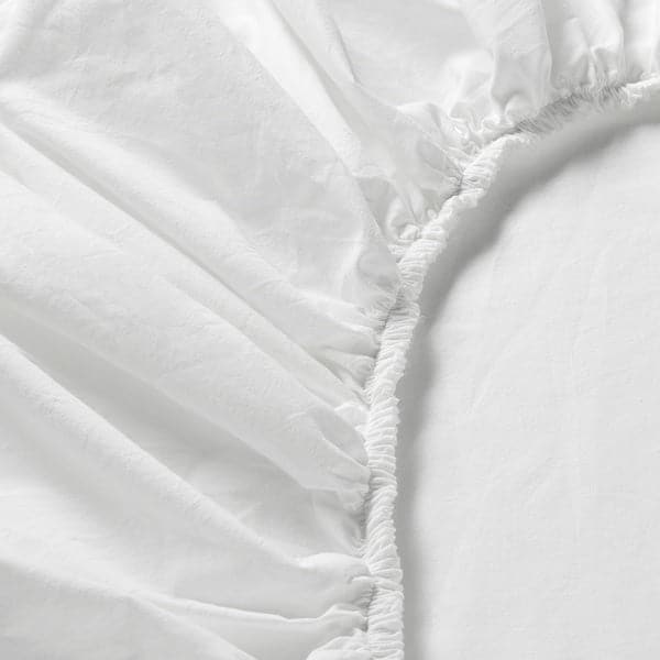 DVALA - Fitted sheet, white , 160x200 cm - best price from Maltashopper.com 30357220