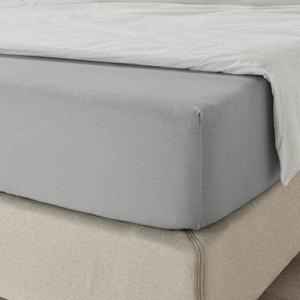 DVALA Sheet with corners - light grey 140x200 cm - best price from Maltashopper.com 20482446