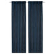 DYTÅG curtains, 1 pair, dark blue/with heading tape, 145x300 cm