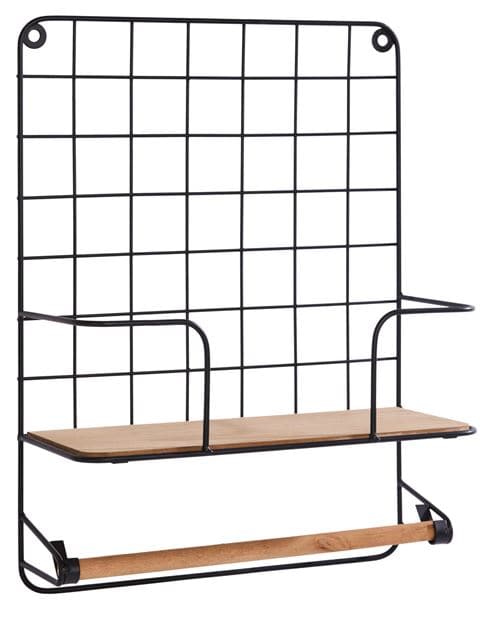 Casa OSLO Black kitchen shelf H 40 x W 30 x D 13 cm