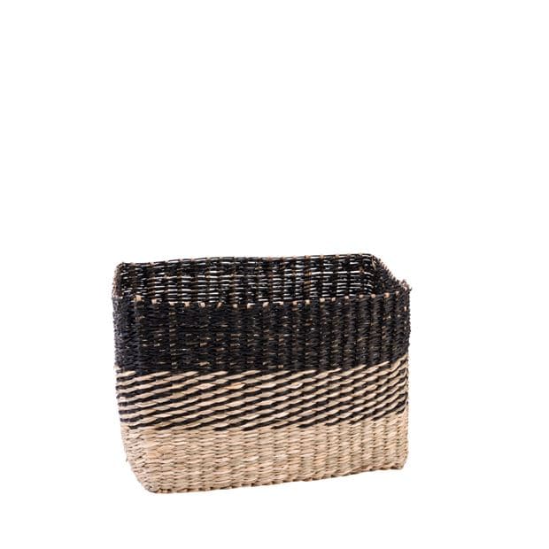 Casa BOBO Basket drawer black, natural H 20 x W 30 x D 20 cm