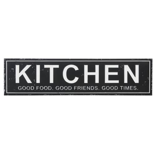 Maisons du Monde Maisons du Monde KITCHEN BLACK - Wall decoration in black and white metal 104x27
