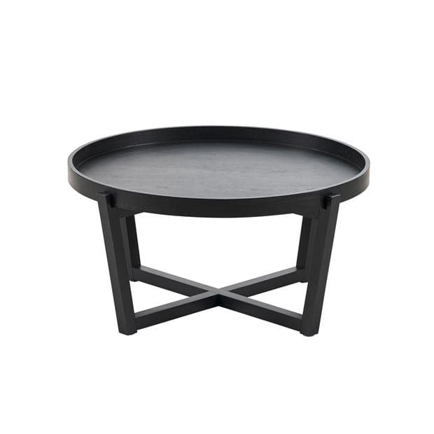 DRACO Black living room table H 40 cm - Ø 84 cm - best price from Maltashopper.com CS665945