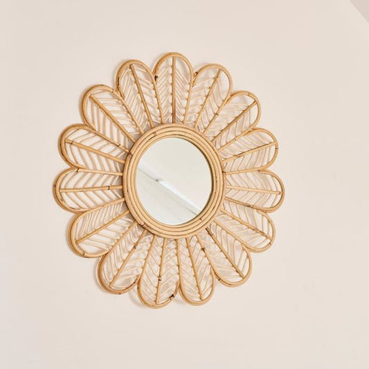 Casa FLOWER Natural mirror, Ø 52 cm - Ø 18 cm