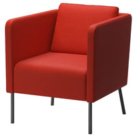 EKERÖ armchair, Skiftebo orange, 57x75x73 cm
