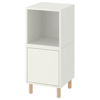 EKET cabinet combination with legs, white/wood, 35x35x80 cm